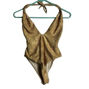 Urban Outfitters Gold One Piece Swimsuit